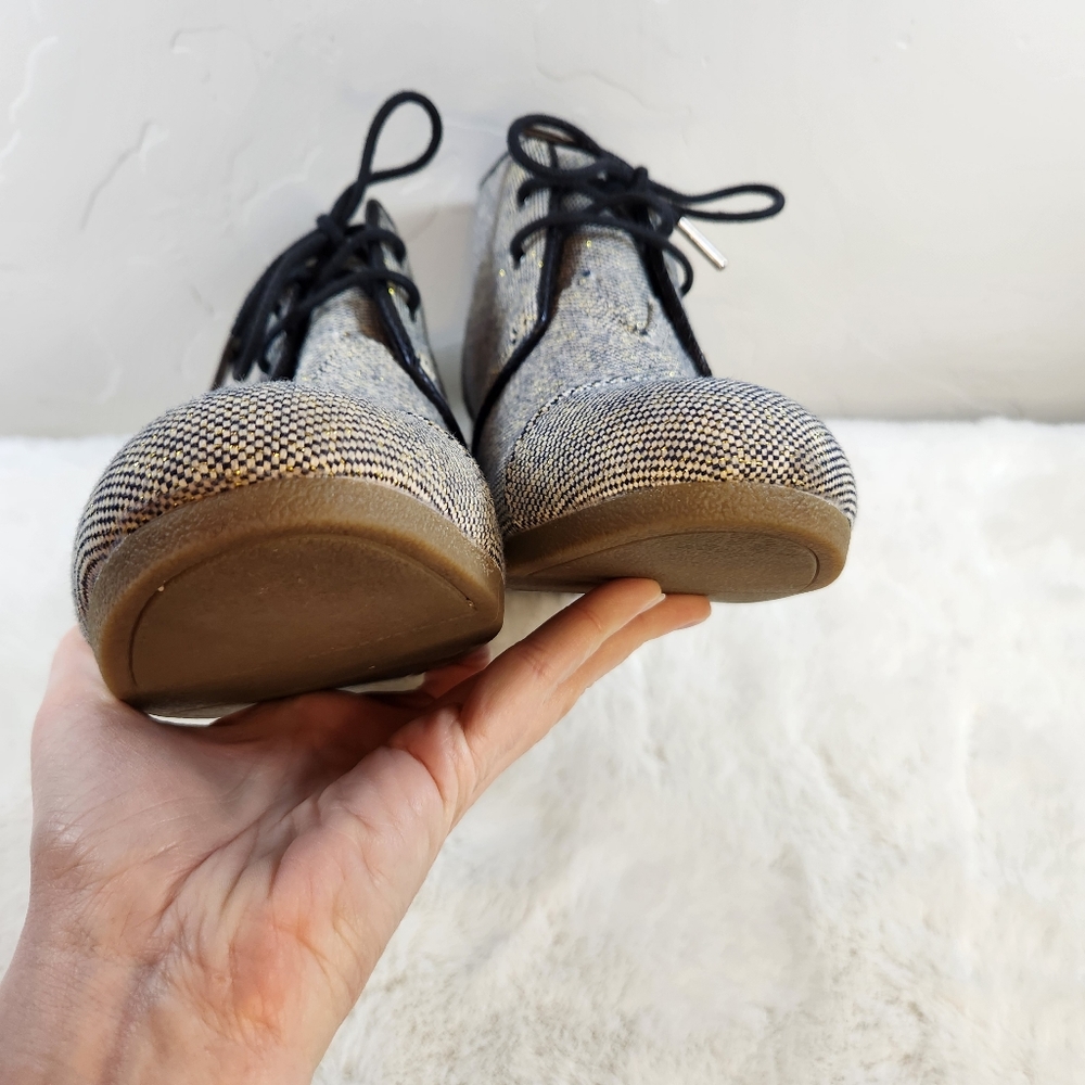 TOMS Desert Wedge | Size 9.5 | Linen Metallic Accents 3" Cork Heel - Picture 15 of 16